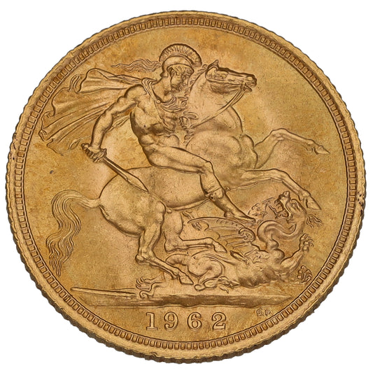 22ct Gold Queen Elizabeth II Full Sovereign Coin 1962