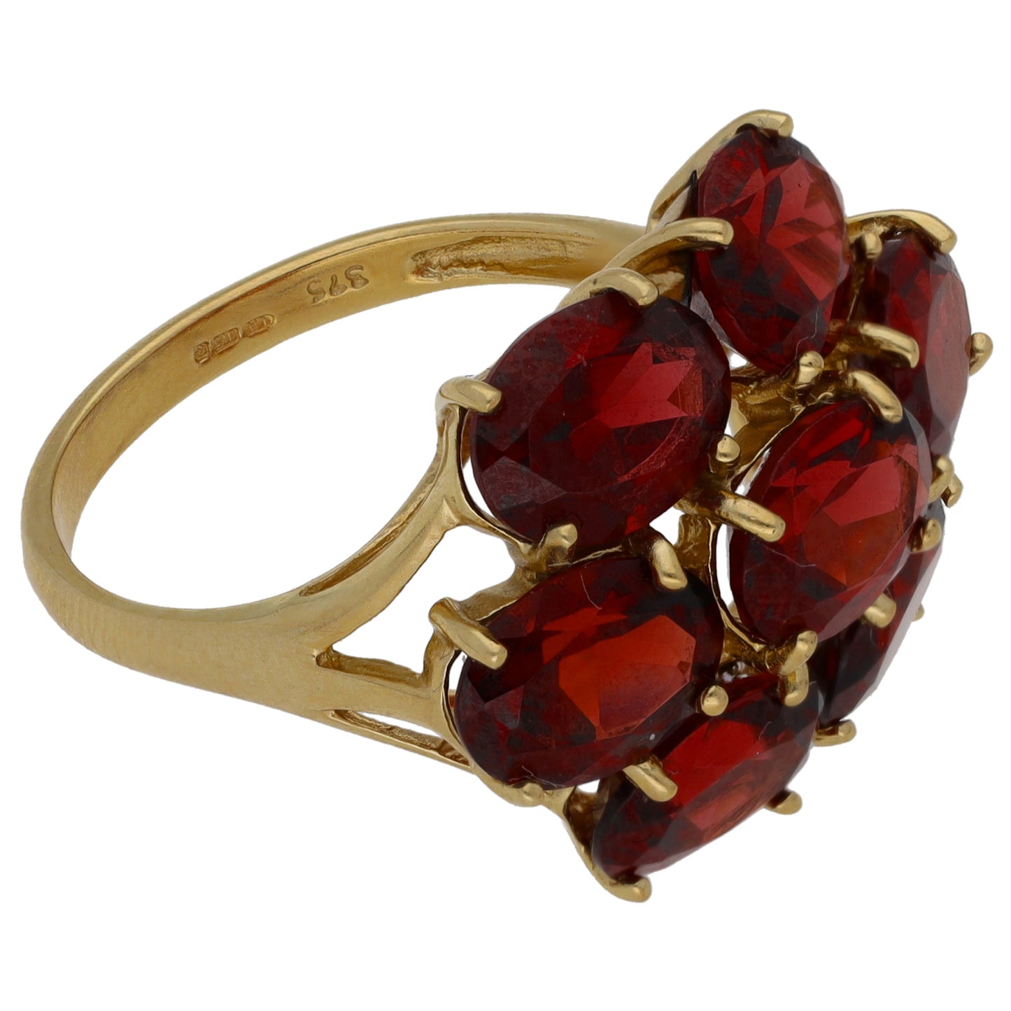 9ct Gold Garnet Dress/Cocktail Ring Size P