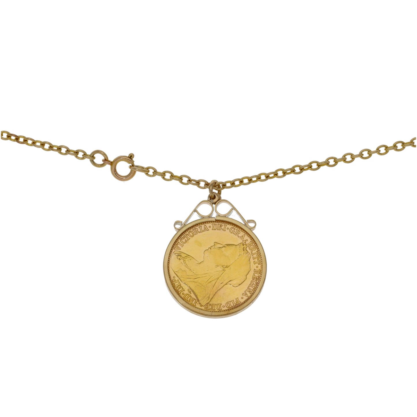 9ct Gold Full Sovereign Coin Pendant With Chain