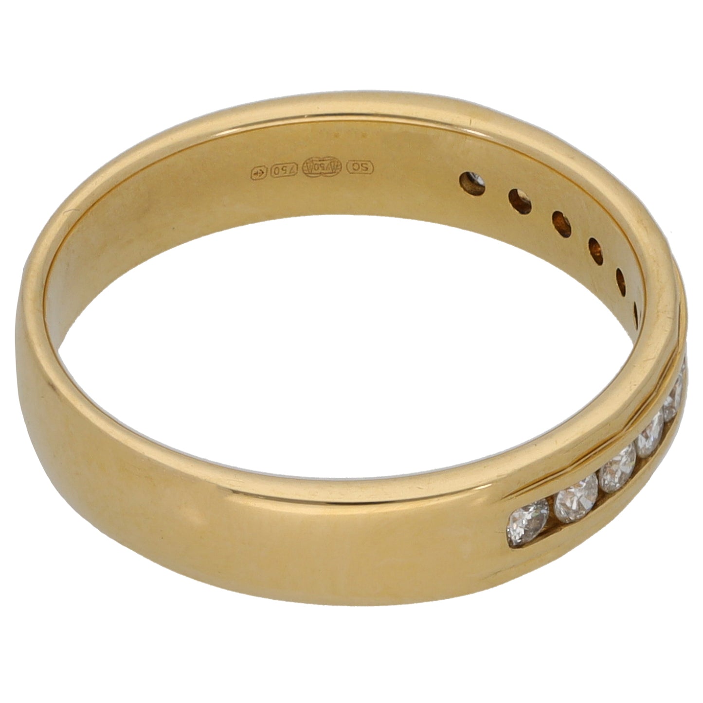 18ct Gold 0.25ct Diamond Half Eternity Ring Size P