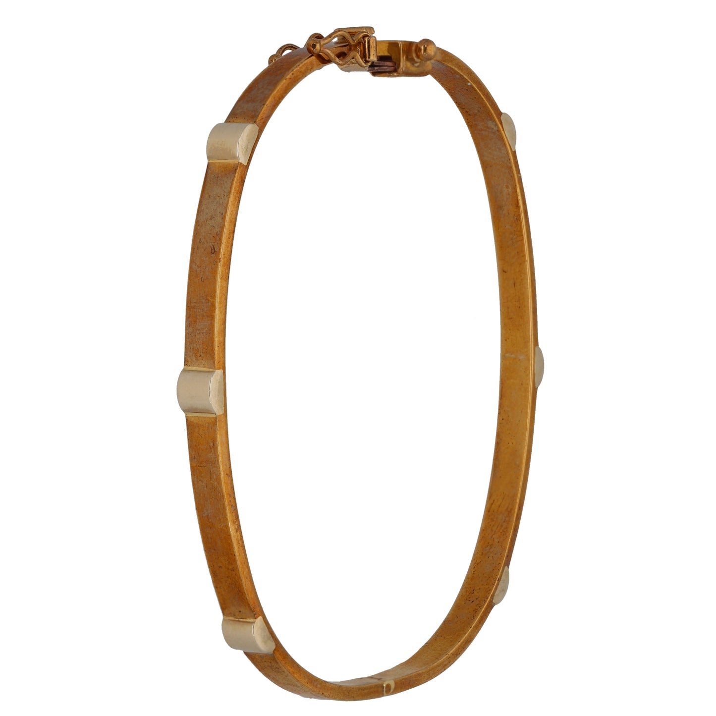 9ct Bi-Colour Gold Hinged/Clasp Bangle