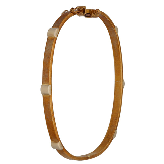 9ct Bi-Colour Gold Hinged/Clasp Bangle