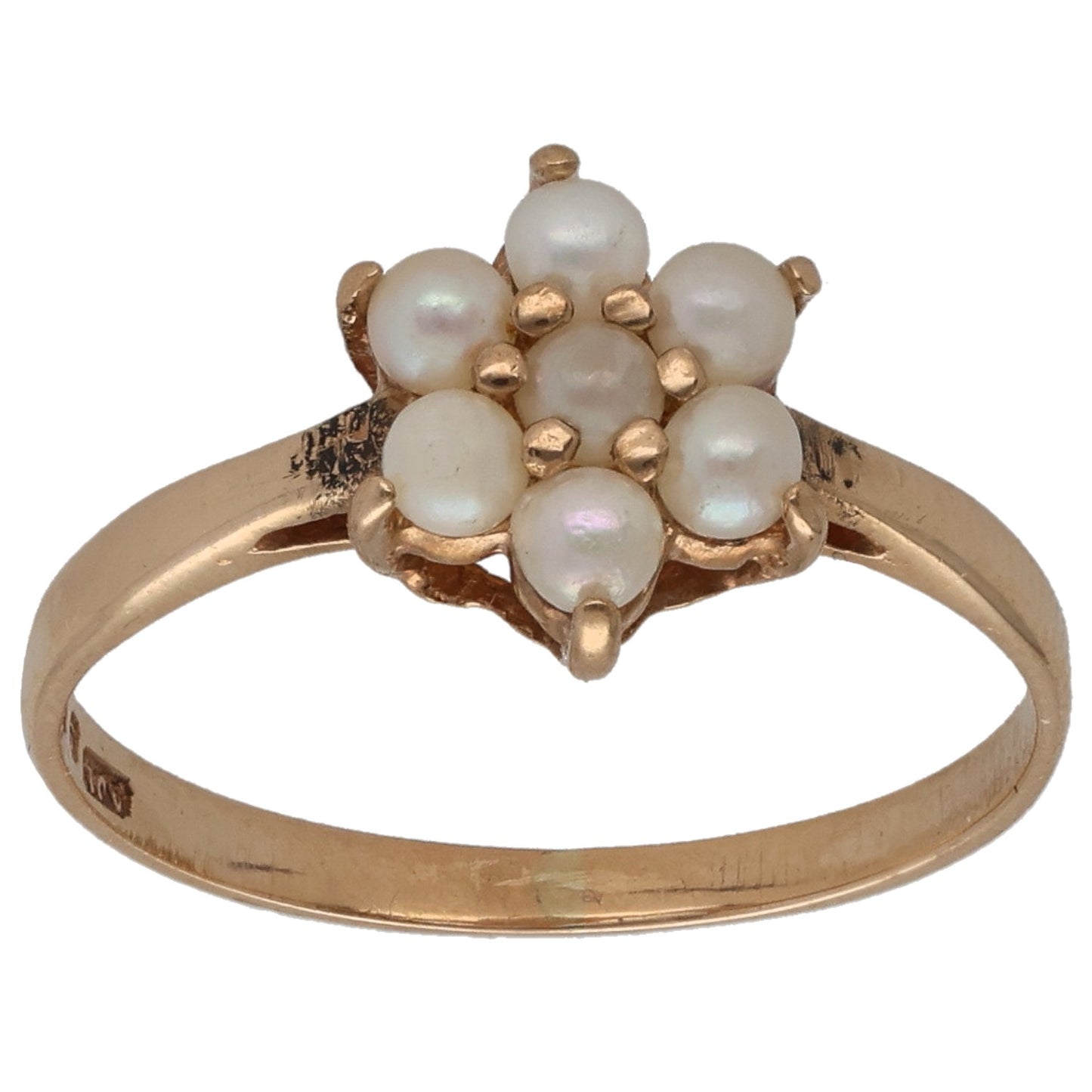 9ct Gold Cultured Pearl Dress/Cocktail Ring Size L