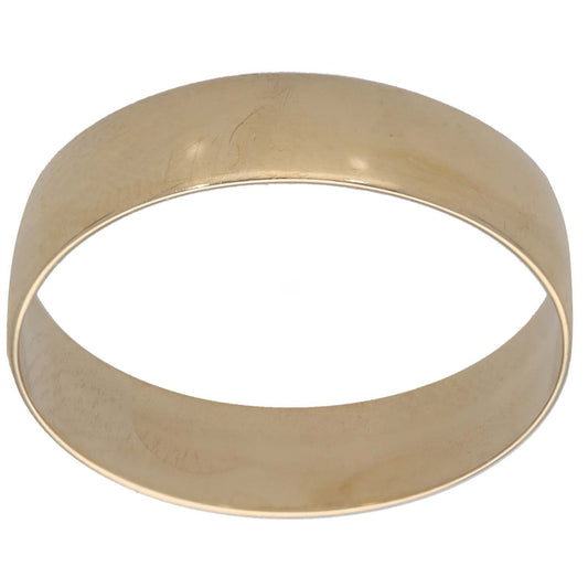 9ct gold plain wedding ring band, smooth polished surface, ring size S