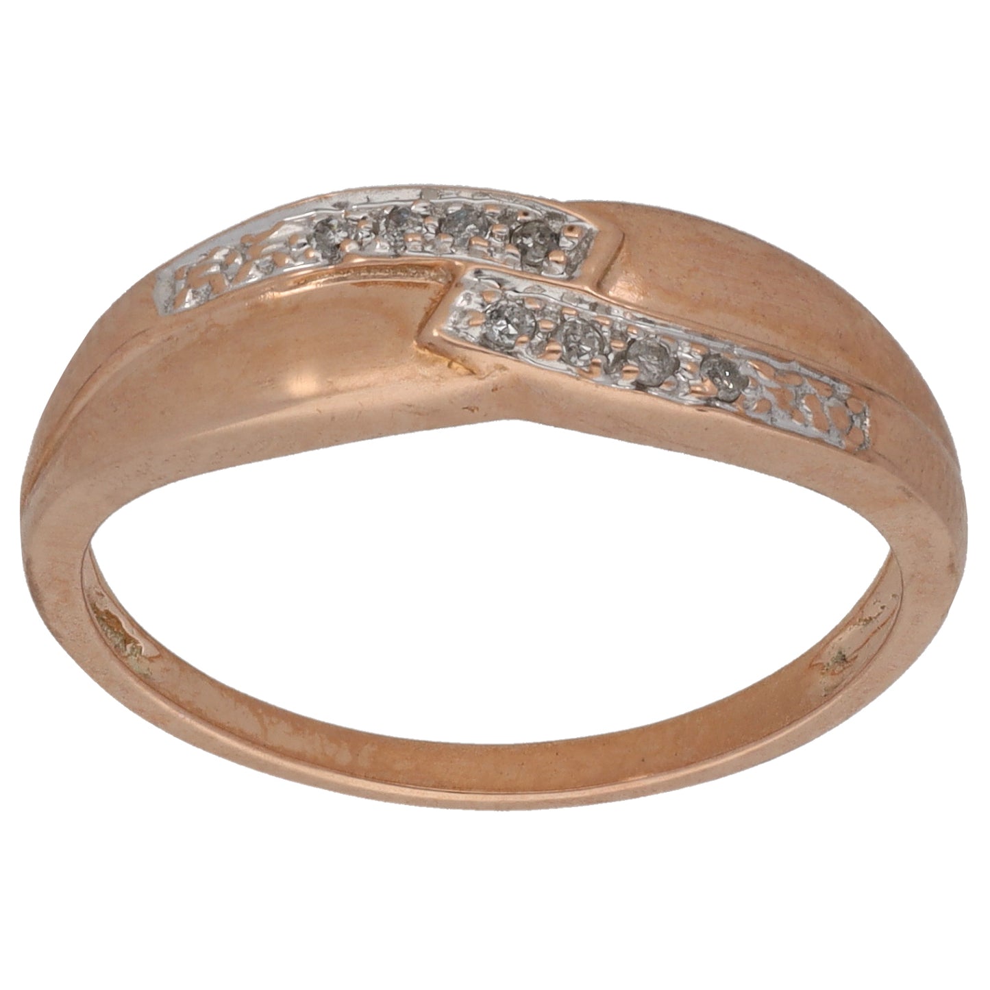 9ct Rose Gold 0.08ct Diamond Cluster Ring Size P