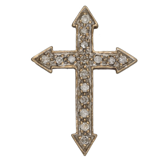 9ct Gold 0.16ct Diamond Cross Pendant