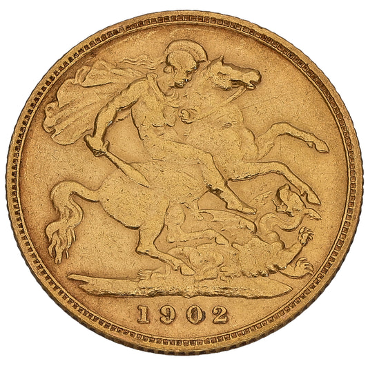22ct Gold King Edward VII Half Sovereign Coin 1902