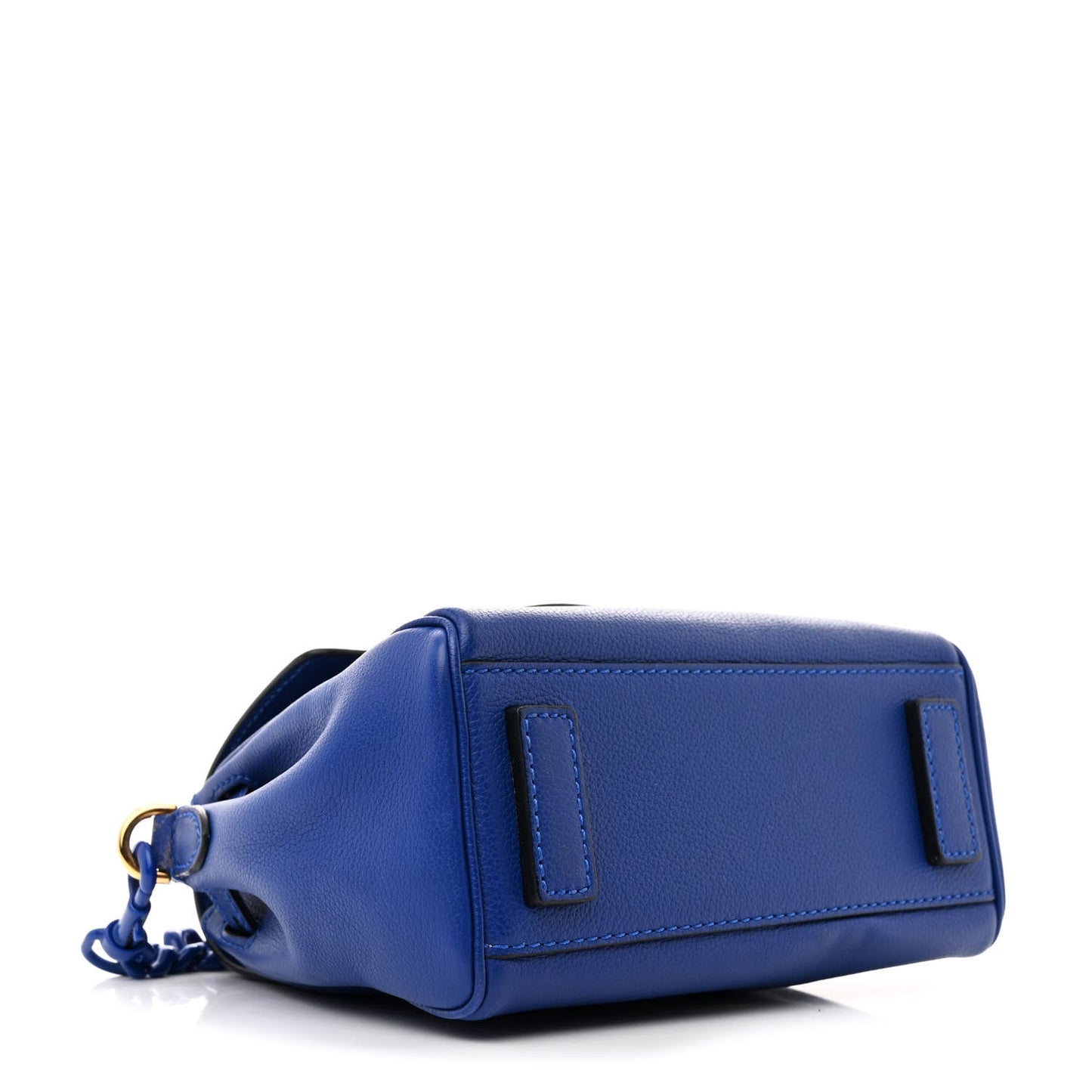 Versace La Medusa Top Handle Calfskin Leather Bag - Blue