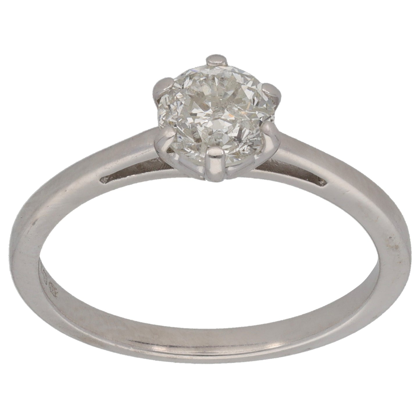 18ct White Gold 0.66ct Diamond Solitaire Ring Size L
