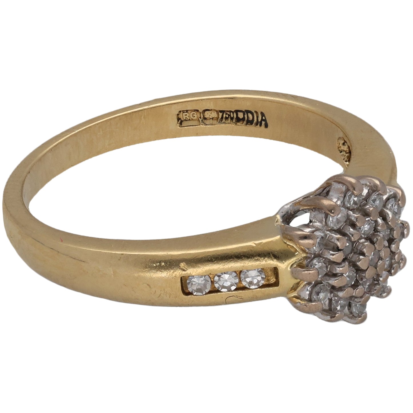 18ct Gold 0.22ct Diamond Cluster Ring Size L