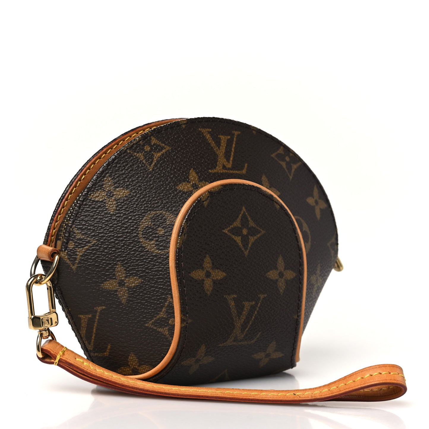 Louis Vuitton Monogram Mini Ellipse Wristlet Clutch Coated Canvas Bag - Brown