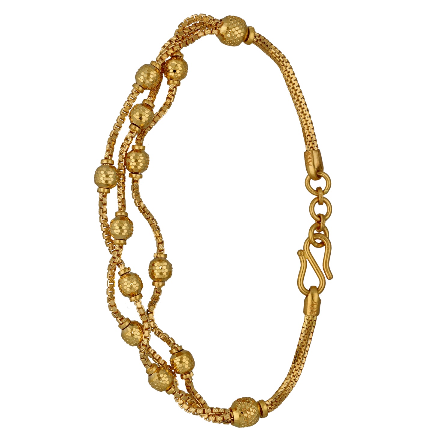 New 22ct Gold Triple Beaded Bracelet
