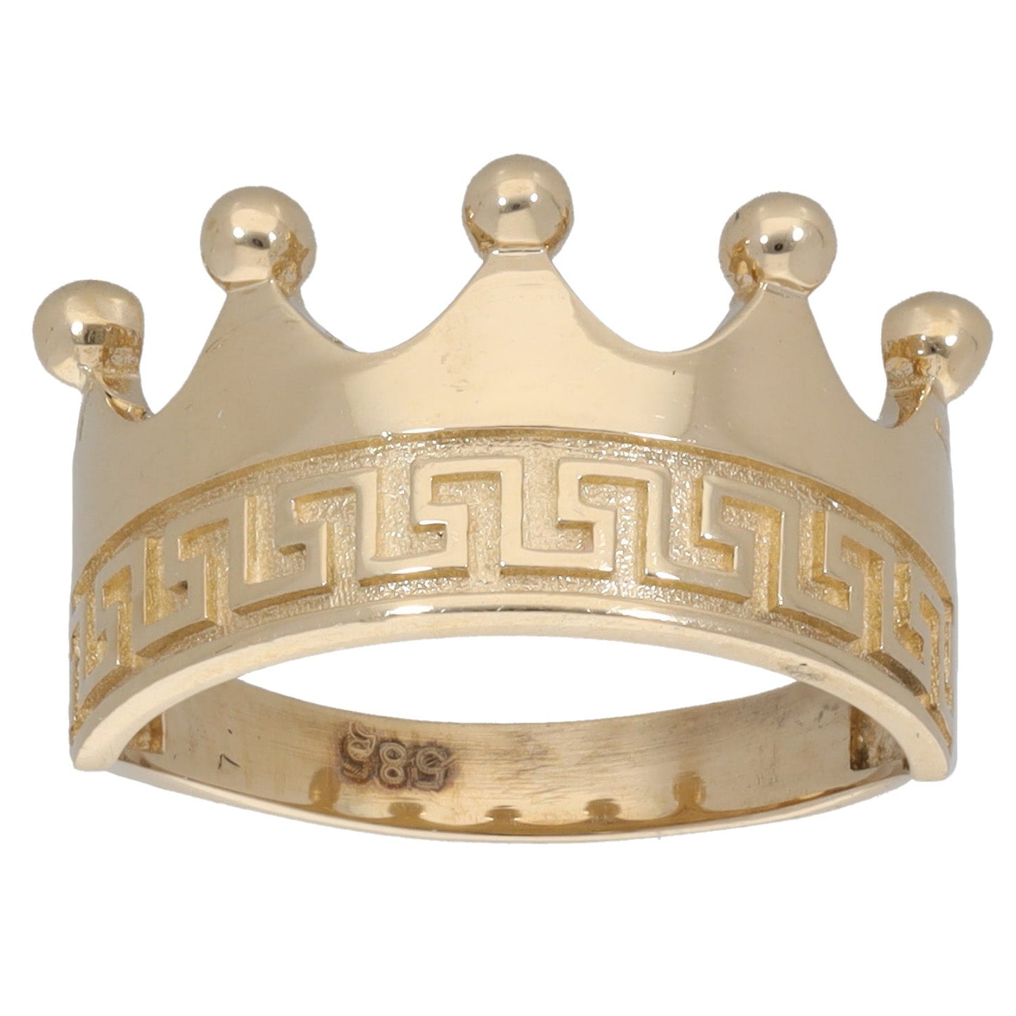 New 14ct Gold Greek Key Kids Crown Ring