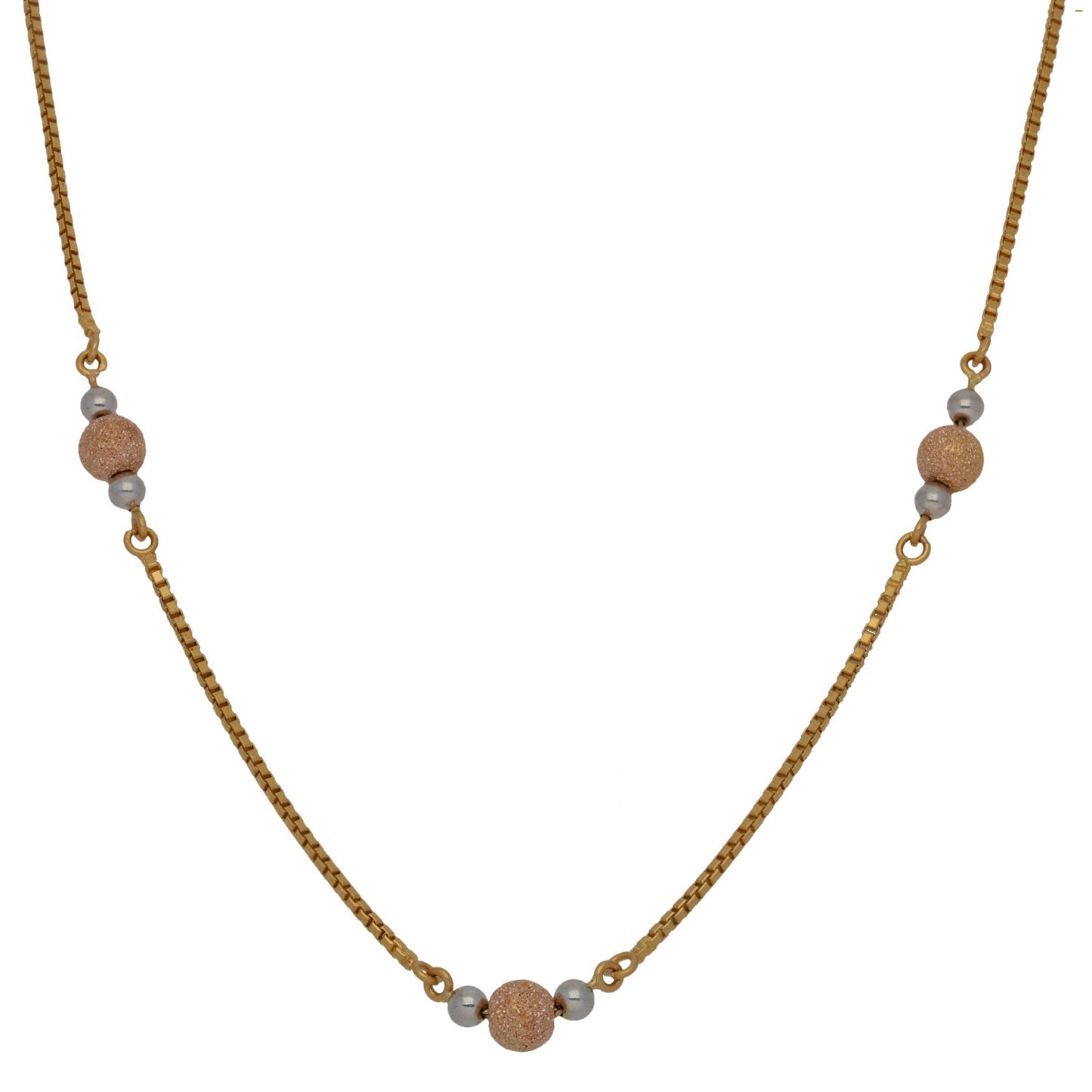 22ct Tri-Colour Gold Fancy Necklace 22"