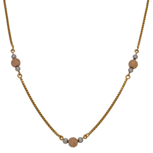 22ct Tri-Colour Gold Fancy Necklace 22"