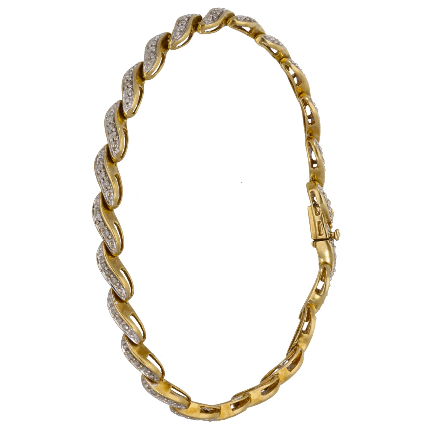 9ct Gold 0.36ct Diamond Fancy Stone Set Bracelet