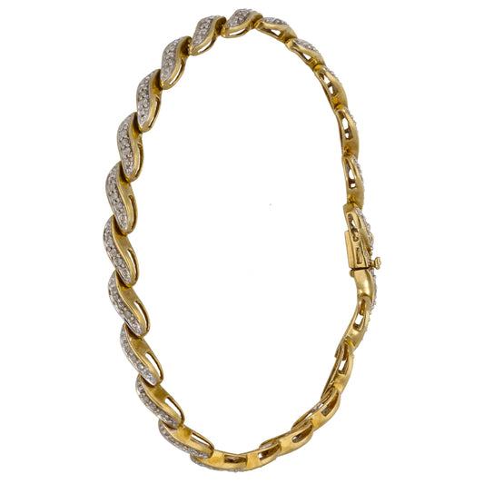 9ct Gold 0.36ct Diamond Fancy Stone Set Bracelet