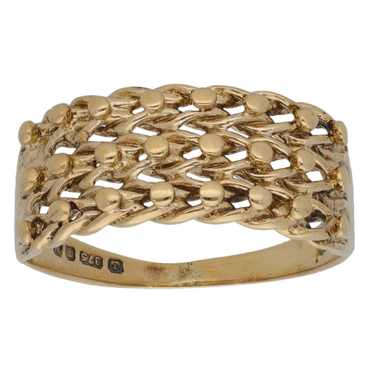 9ct Gold Keeper Ring Size L