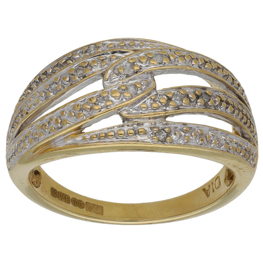 9ct Gold 0.10ct Diamond Dress/Cocktail Ring Size M