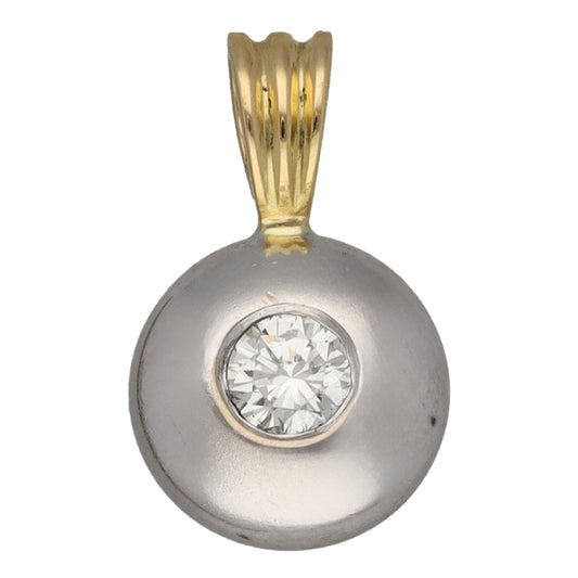18ct Bi-Colour Gold 0.20ct Diamond Solitaire Pendant