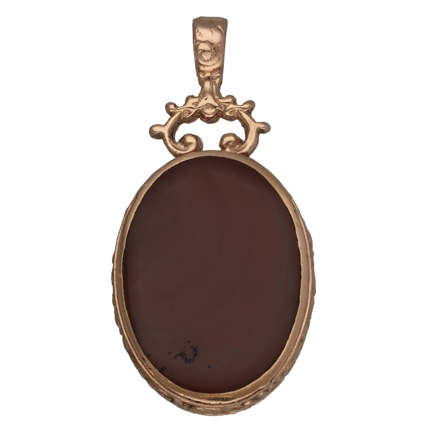 9ct Rose Gold Carnelian & Bloodstone Fob Pendant