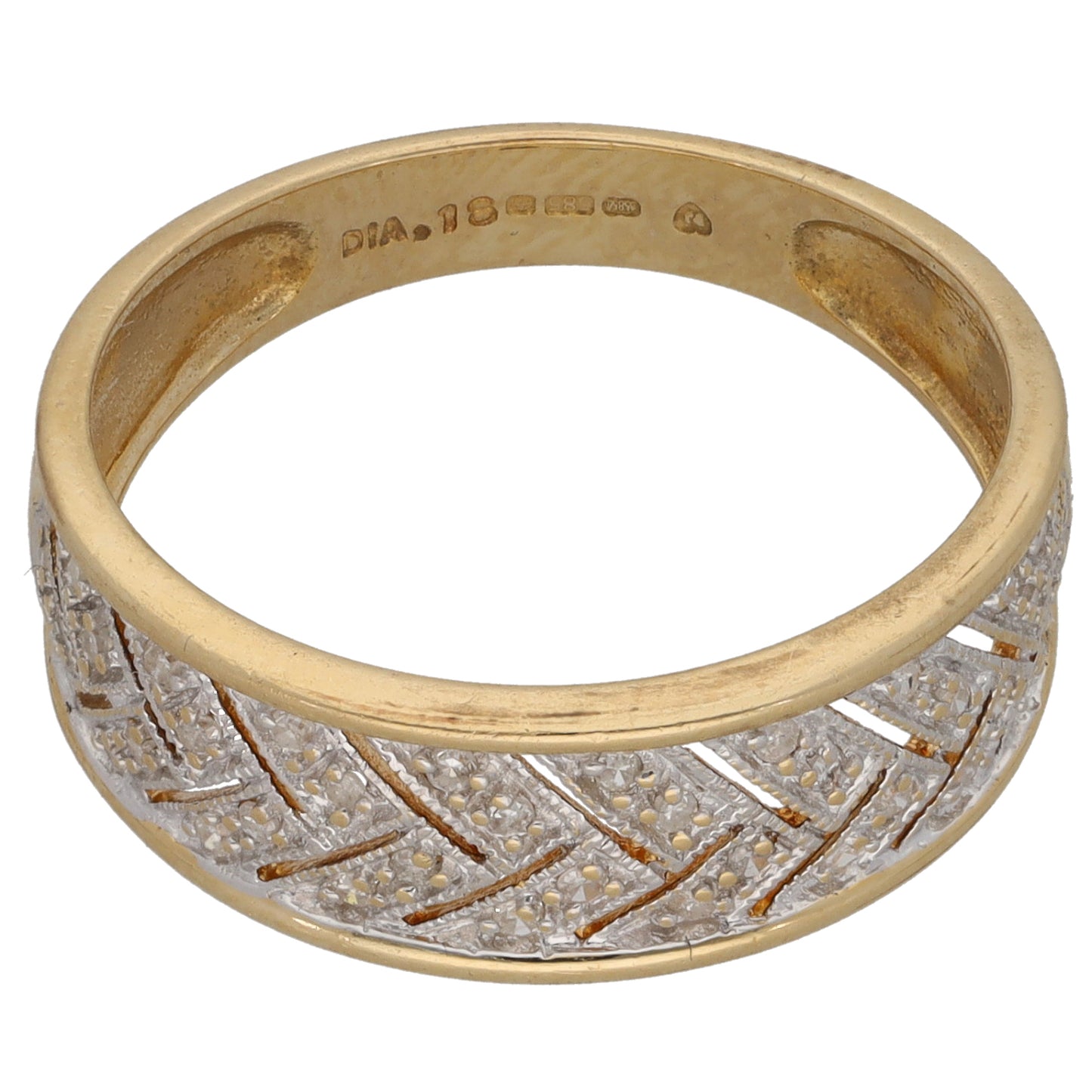 14ct Gold 0.18ct Diamond Dress/Cocktail Ring Size R