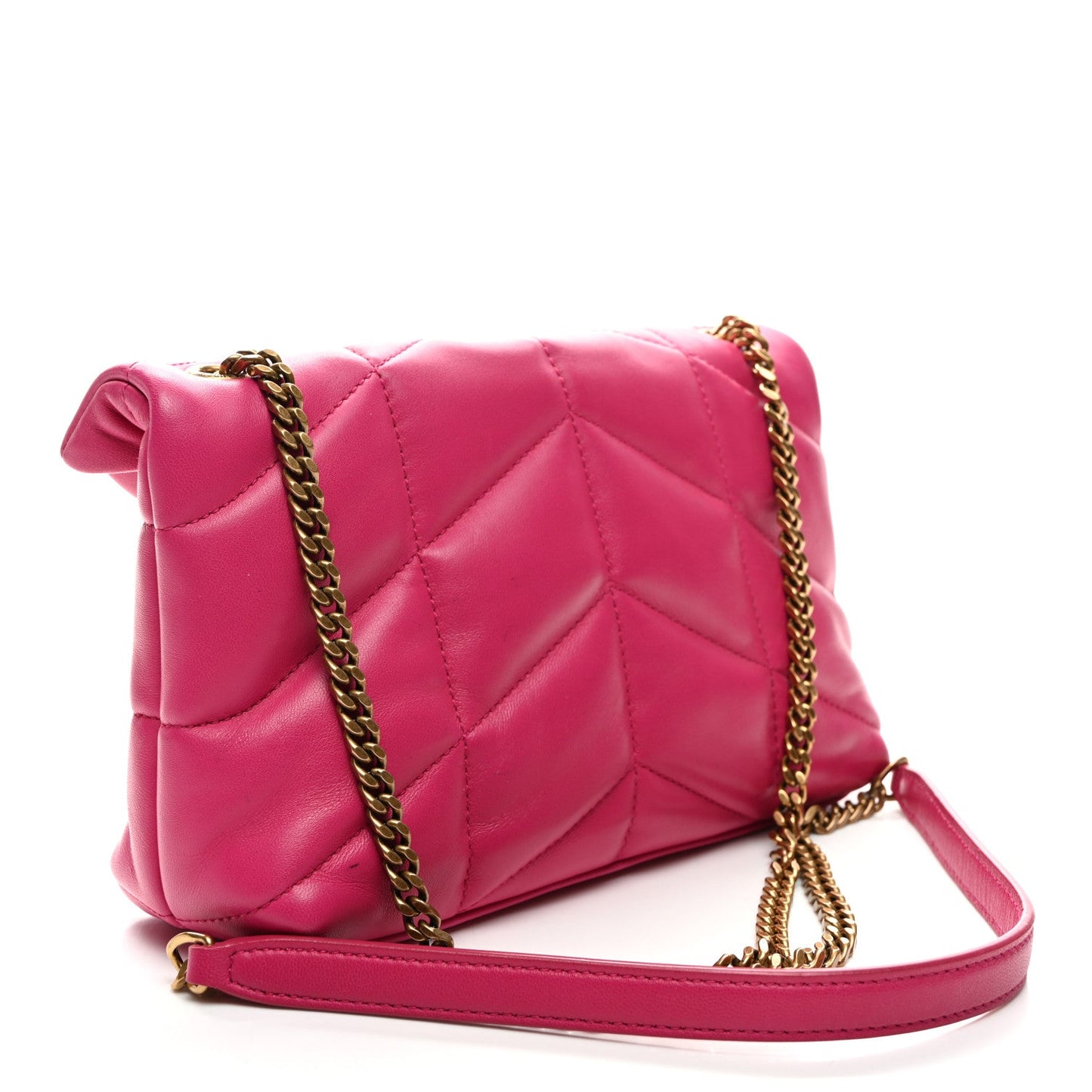 Yves Saint Laurent Loulou Puffer Leather Bag - Bubblegum