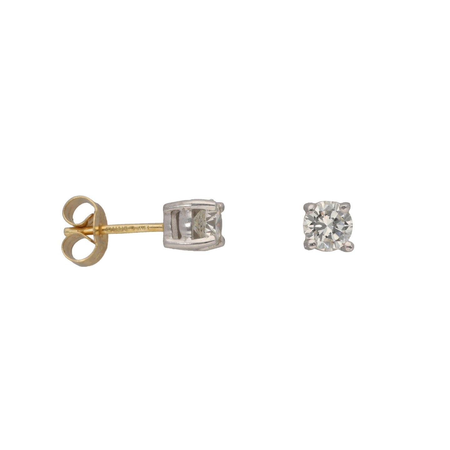 18ct Bicolour Gold 0.60ct Diamond Solitaire Earrings