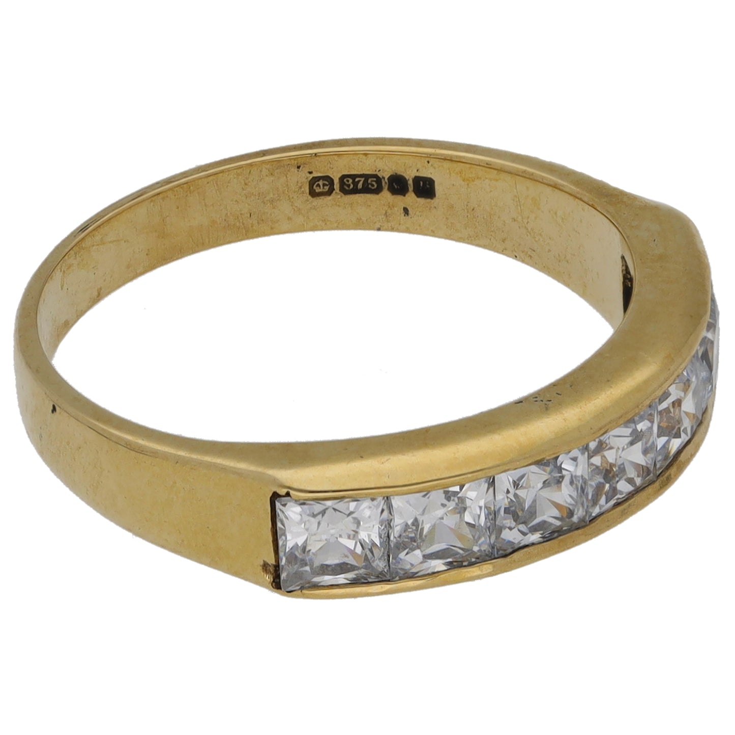 9ct Gold Cubic Zirconia Half Eternity Ring Size L