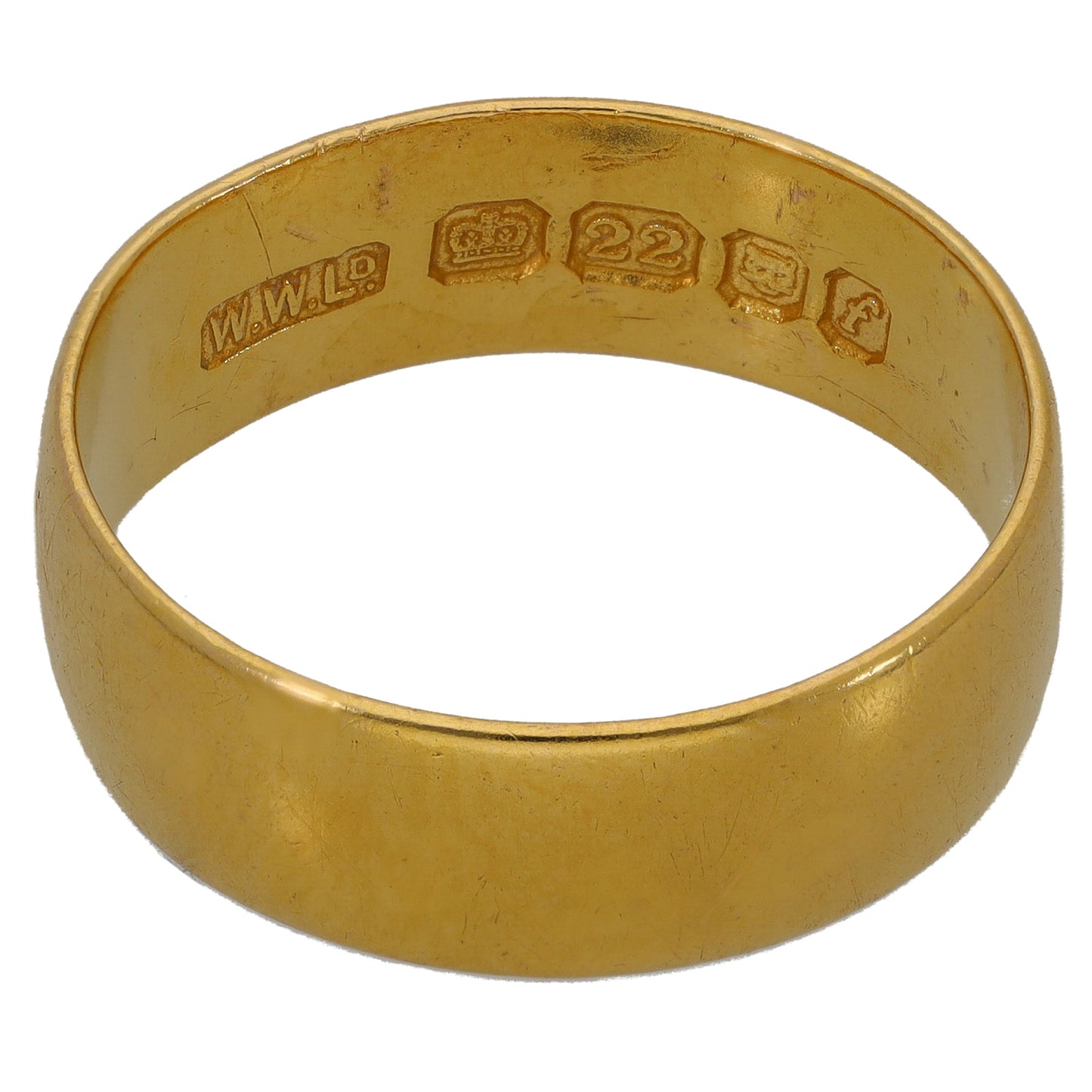 22ct Gold Plain Wedding Ring Size M