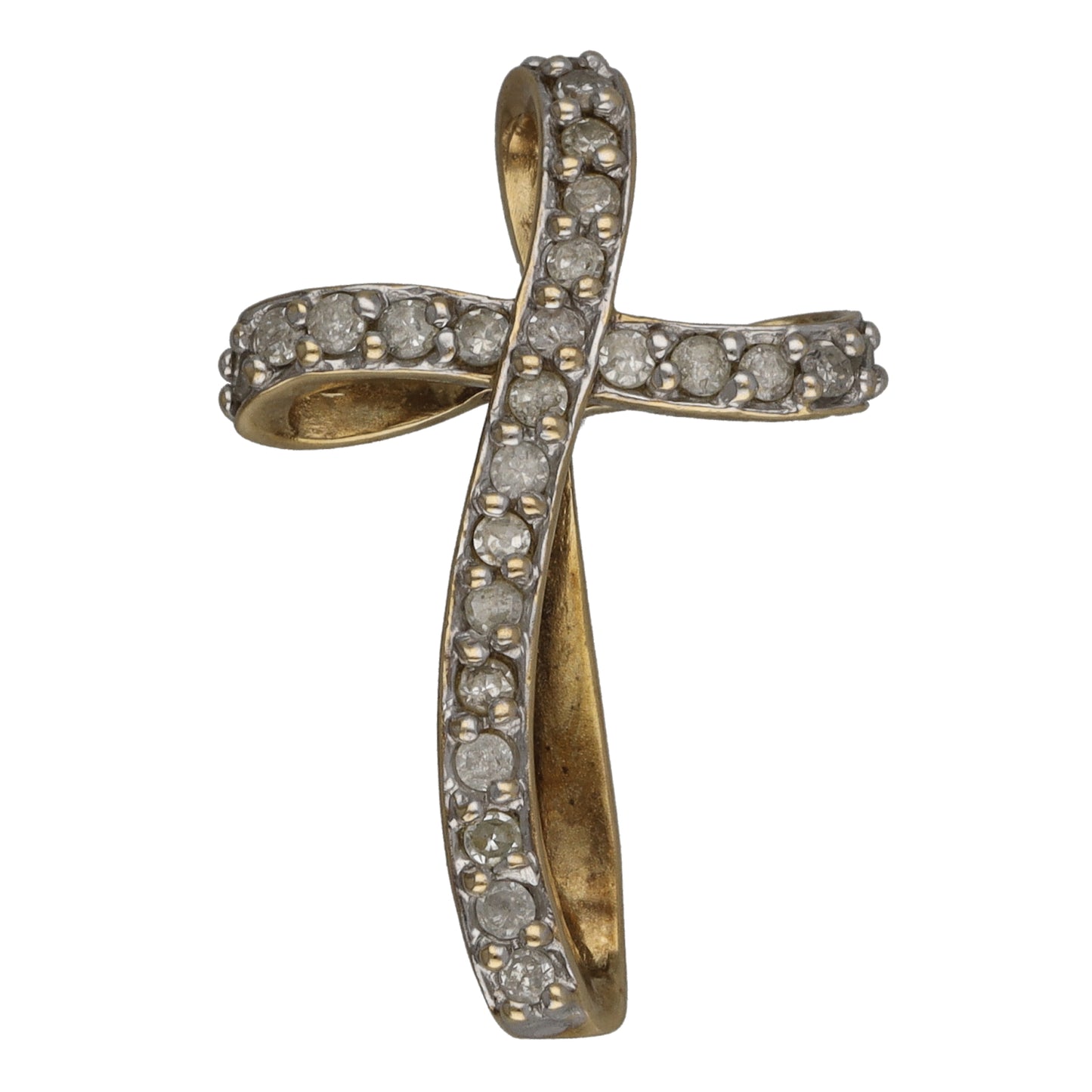 9ct Gold 0.25ct Diamond Cross Pendant