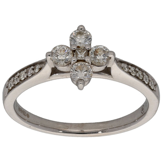 18ct White Gold 0.36ct Diamond Dress/Cocktail Ring Size K