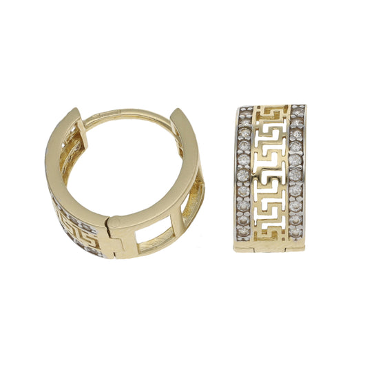 14ct Gold Cubic Zirconia Hoop Earrings