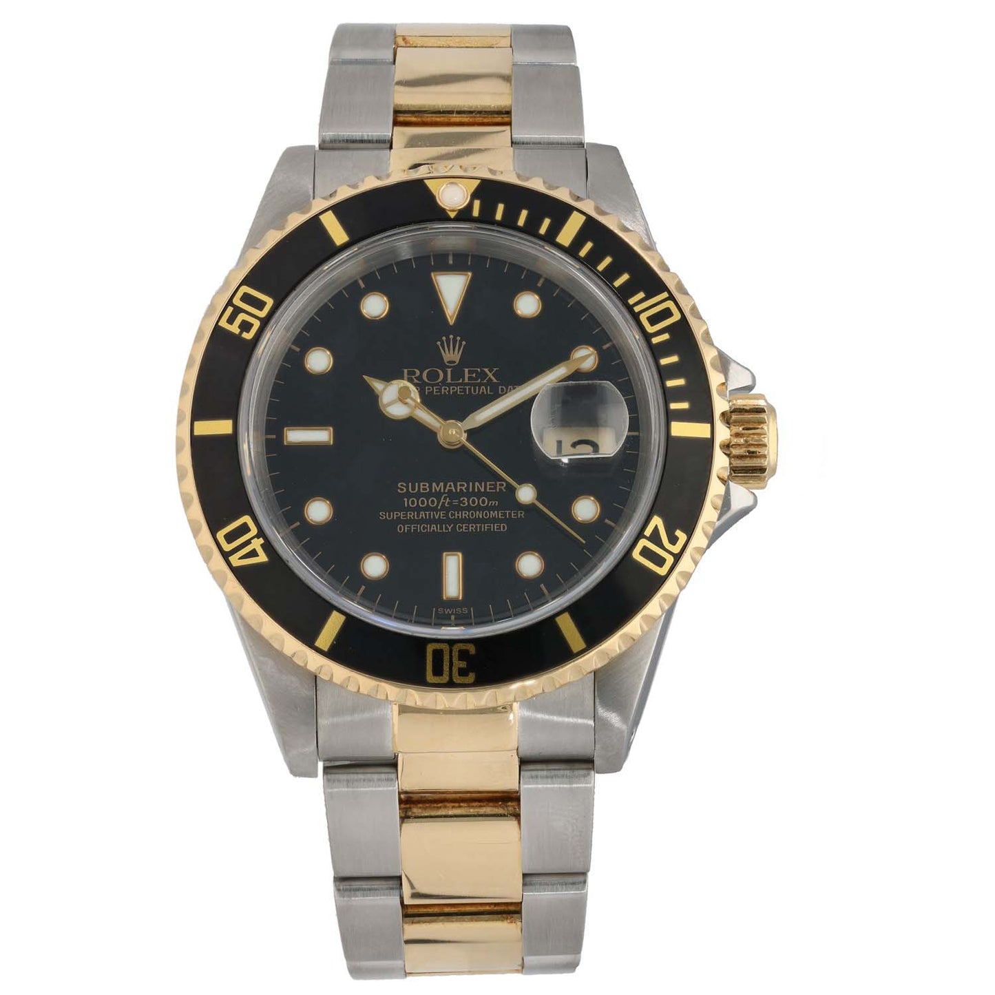 Rolex Submariner 16613, bi-colour, black dial, front image