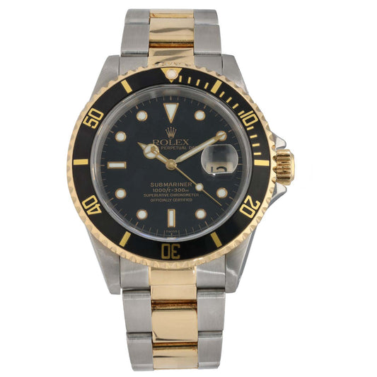 Rolex Submariner 16613, bi-colour, black dial, front image