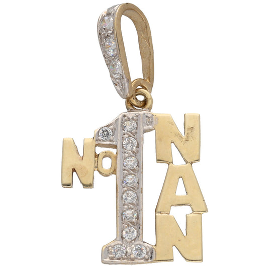 9ct Gold Cubic Zirconia No1 Nan Pendant