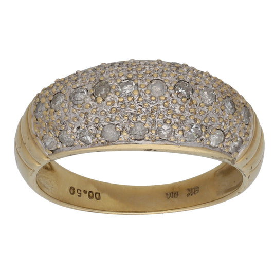 9ct Gold 0.50ct Diamond Dress/Cocktail Ring Size N