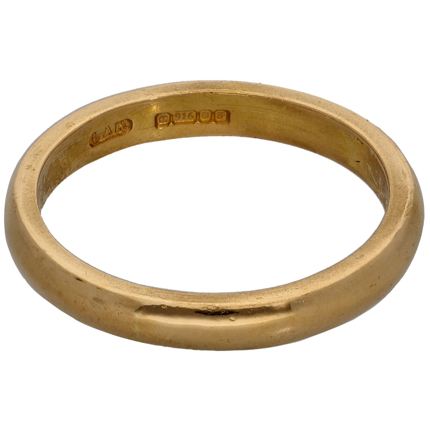 22ct Gold Plain Wedding Ring Size M