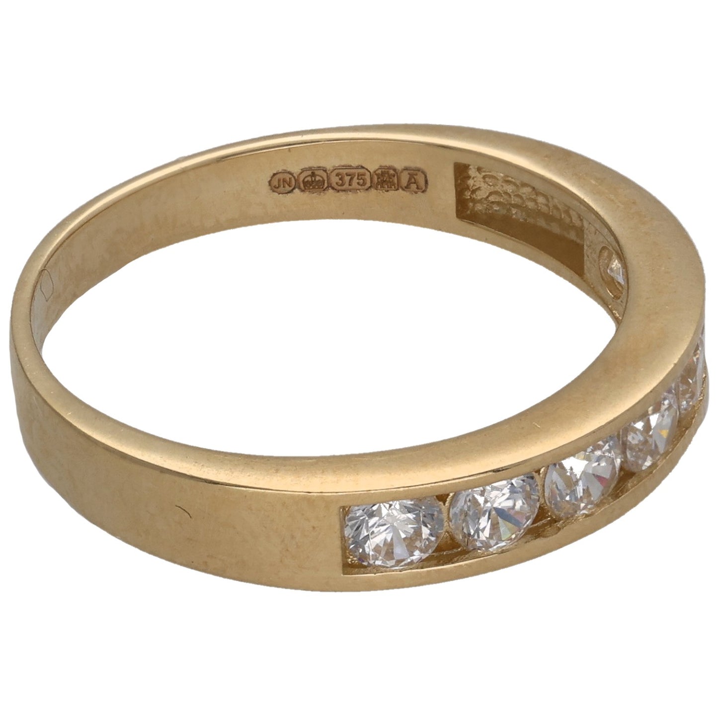 9ct Gold Cubic Zirconia Half Eternity Ring Size P