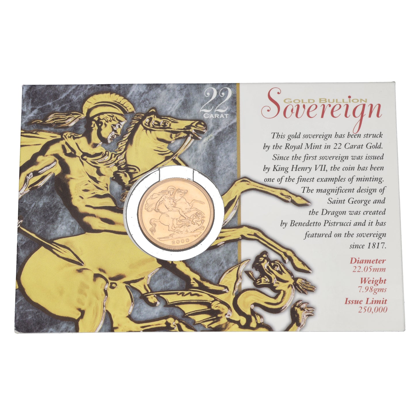 22ct Gold Queen Elizabeth II Full Sovereign Coin 2000