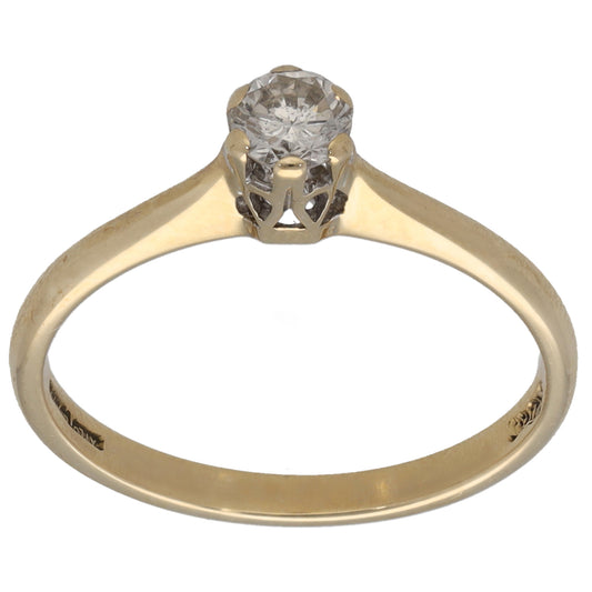 9ct Gold 0.25ct Diamond Solitaire Ring Size L
