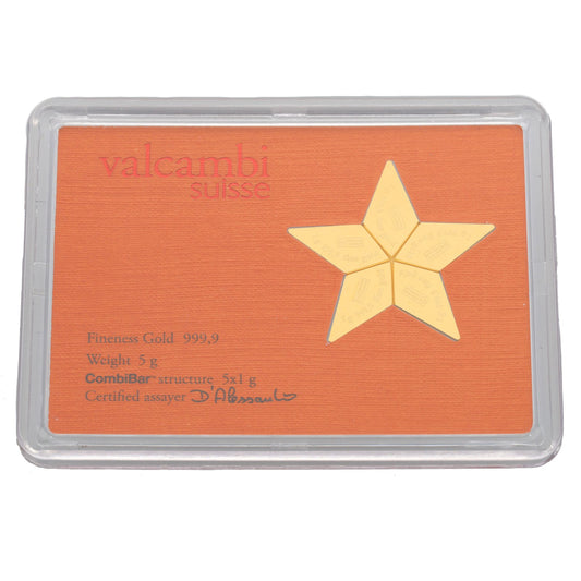24ct 1g Gold Bar x5