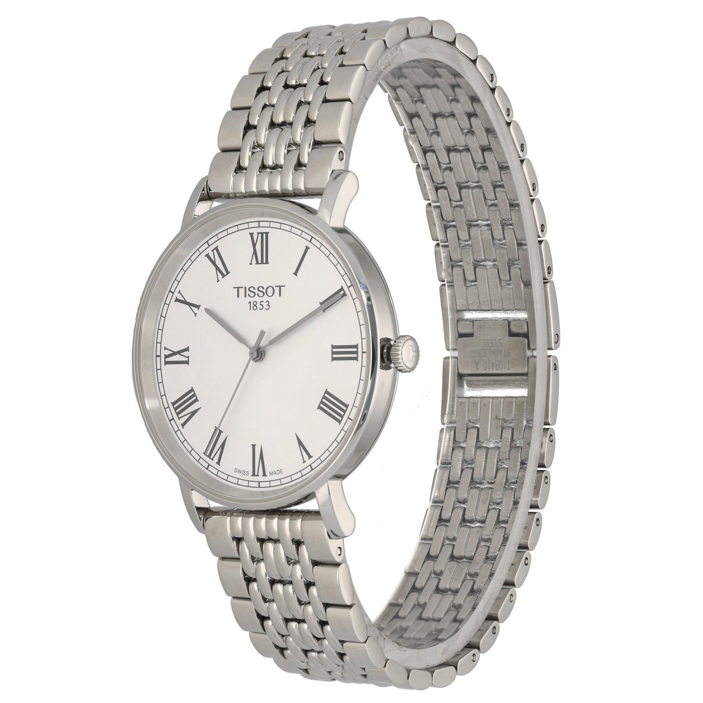 Tissot Everytime T109410A, white dial, stainless steel case and link bracelet