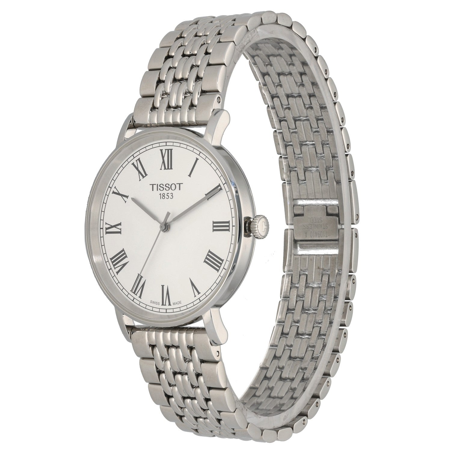Tissot Everytime T109410A, white dial, stainless steel case and link bracelet