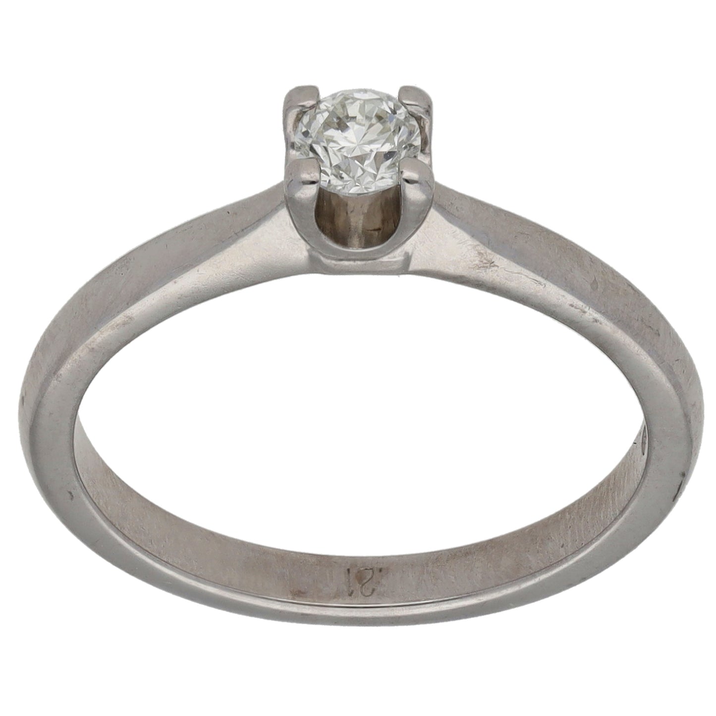 18ct White Gold 0.21ct Diamond Solitaire Ring Size N