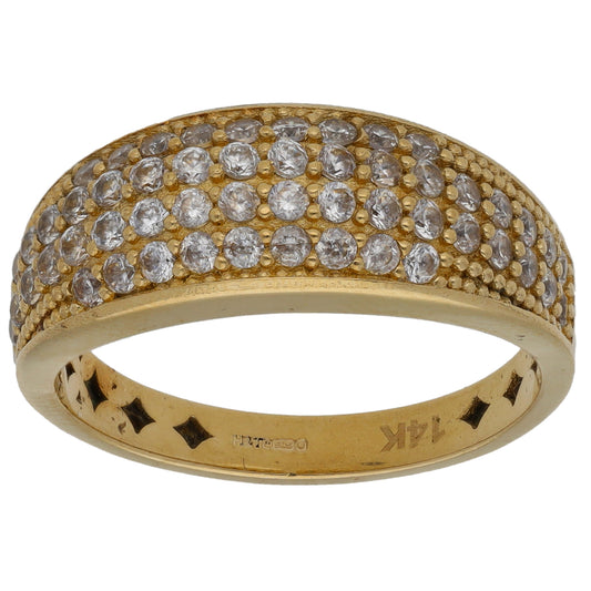 14ct Gold Cubic Zirconia Dress/Cocktail Ring Size O