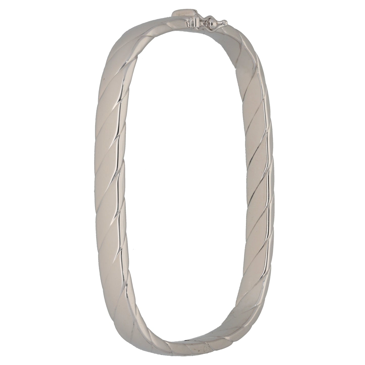 9ct White Gold Hinged/Clasp Bangle