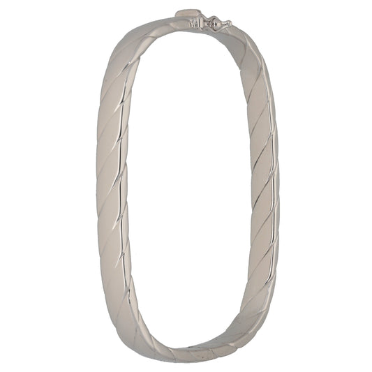 9ct White Gold Hinged/Clasp Bangle