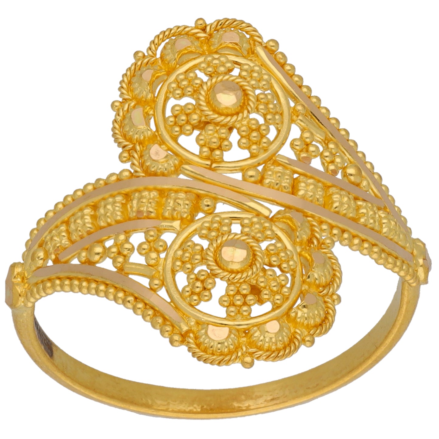 New 22ct Gold Floral Band Wrap Ring
