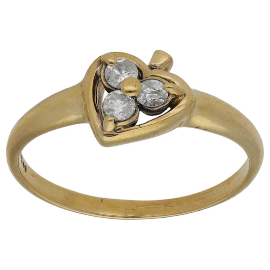 9ct Gold 0.15ct Diamond Dress/Cocktail Ring Size N